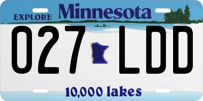 MN license plate 027LDD