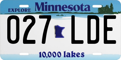 MN license plate 027LDE