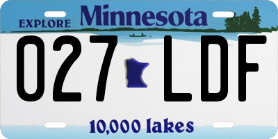 MN license plate 027LDF