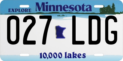 MN license plate 027LDG