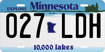 MN license plate 027LDH
