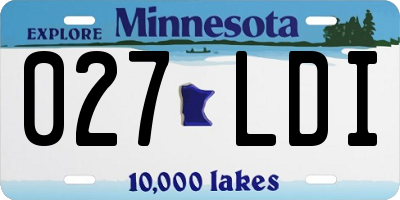 MN license plate 027LDI