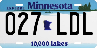 MN license plate 027LDL