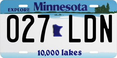 MN license plate 027LDN