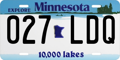 MN license plate 027LDQ