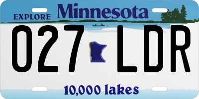 MN license plate 027LDR