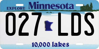 MN license plate 027LDS