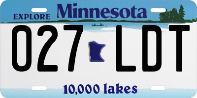 MN license plate 027LDT