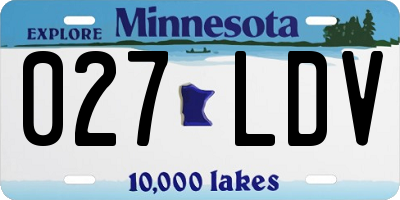 MN license plate 027LDV