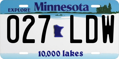MN license plate 027LDW