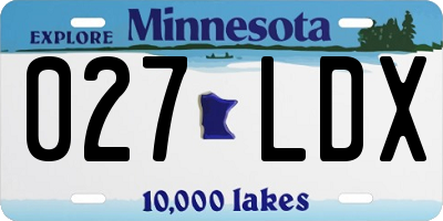 MN license plate 027LDX