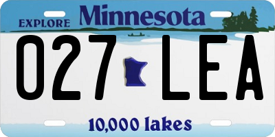 MN license plate 027LEA