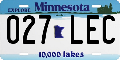 MN license plate 027LEC