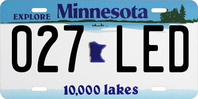 MN license plate 027LED