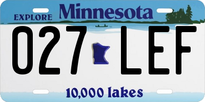 MN license plate 027LEF