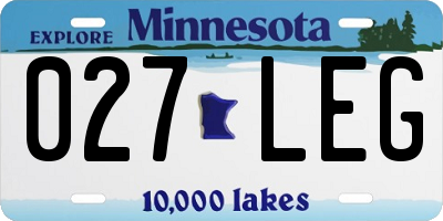 MN license plate 027LEG