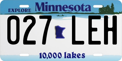 MN license plate 027LEH