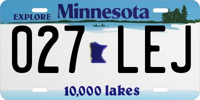 MN license plate 027LEJ