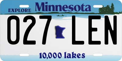 MN license plate 027LEN