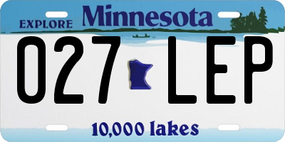 MN license plate 027LEP