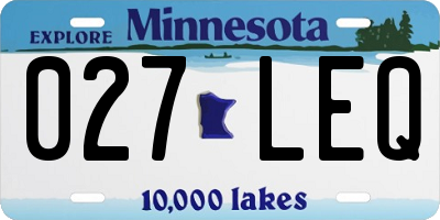 MN license plate 027LEQ