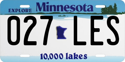 MN license plate 027LES
