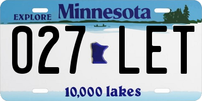 MN license plate 027LET