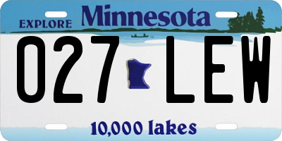 MN license plate 027LEW