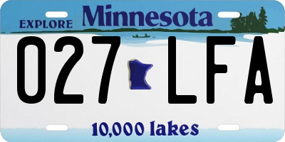 MN license plate 027LFA