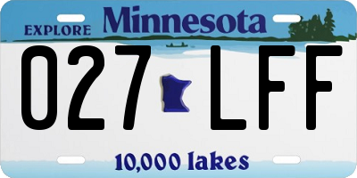 MN license plate 027LFF