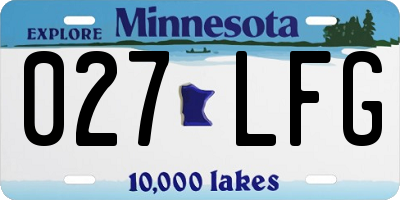 MN license plate 027LFG