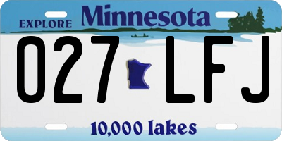 MN license plate 027LFJ