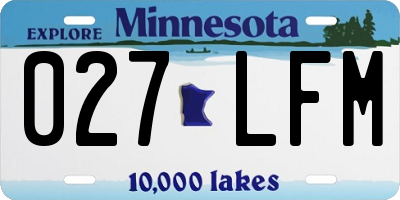 MN license plate 027LFM