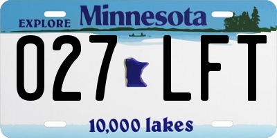 MN license plate 027LFT