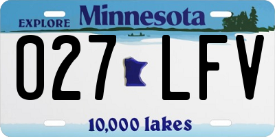 MN license plate 027LFV