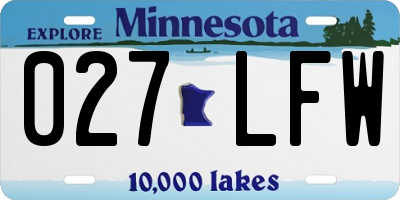 MN license plate 027LFW
