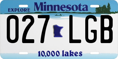 MN license plate 027LGB