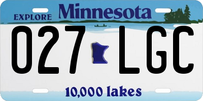 MN license plate 027LGC