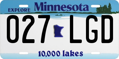 MN license plate 027LGD