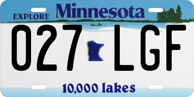 MN license plate 027LGF