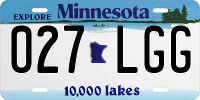 MN license plate 027LGG