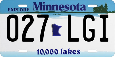 MN license plate 027LGI