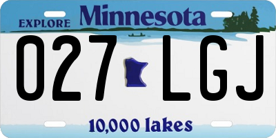 MN license plate 027LGJ