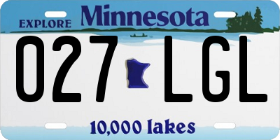 MN license plate 027LGL