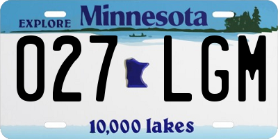 MN license plate 027LGM