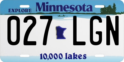 MN license plate 027LGN