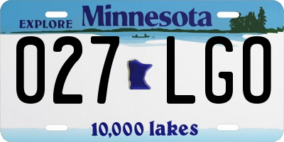 MN license plate 027LGO