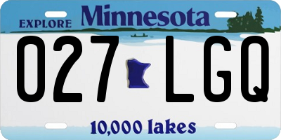 MN license plate 027LGQ