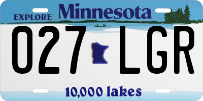 MN license plate 027LGR