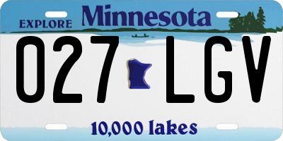 MN license plate 027LGV